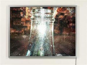 24 x 36 LED Light Box with Hanging Line for Window Displays, Snap Open - Silver