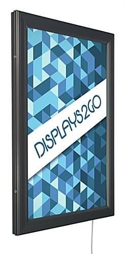 24 x 36 Outdoor LED Light Box for Wall, Swing Open - Black