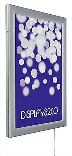 24 x 36 Outdoor LED Light Box for Wall, Swing Open - Silver