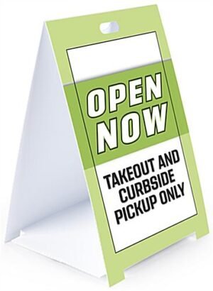 24 x 36 Plastic Sidewalk Sign with Custom Graphics, Double-Sided, Waterproof - White