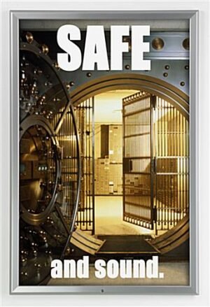 24 x 36 Poster Frame for Wall, Snap Open with Lock, 32mm Profile - Silver
