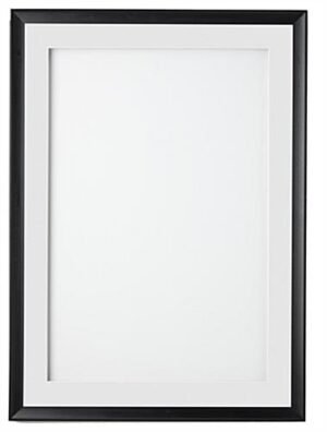 24 x 36 Poster Frame for Wall, Swing Open Door, 2 Mats (Black & White) - Black