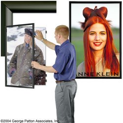 24 x 36 Poster Frame for Wall, Swing Open Door, Aluminum - Black