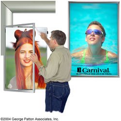 24 x 36 Poster Frame for Wall, Swing Open Door, Aluminum - Silver