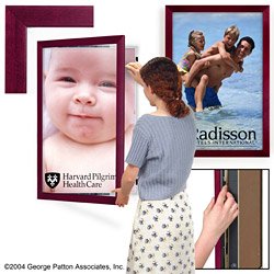 24 x 36 Poster Frame for Wall, Swing Open Door, Wood - Mahogany