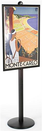 24 x 36 Poster Stand, Snap Open, 6 Feet Tall, Round Base - Black