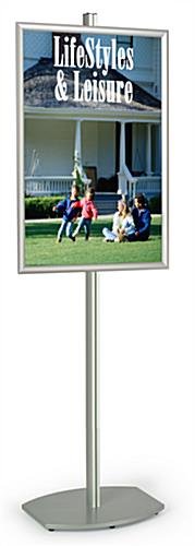 24 x 36 Poster Stand , Snap Open, 6 Feet Tall - Silver