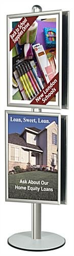 24 x 36 Poster Stand, Snap Open, 8 Feet Tall, Double-Sided - Silver