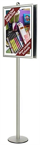 24 x 36 Poster Stand, Snap Open, 8 Feet Tall, Double-Sided - Silver