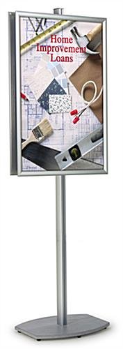 24 x 36 Poster Stand , Snap Open, Double-Sided, 6 Feet Tall - Silver