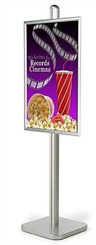 24 x 36 Poster Stand, Snap Open, Square Base - Silver