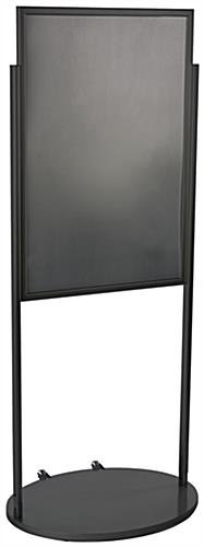 24 x 36 Poster Stand with Wheels for Floor, Double Sided, Top Insert - Black