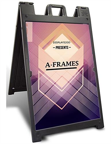 24 x 36 Sidewalk Sign for Posters, 2 Sided, Non-Glare Lenses, Fillable Base - Black