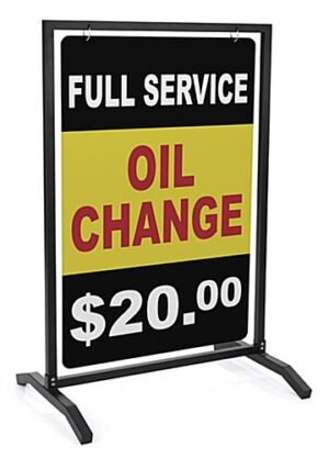 24 x 36 Swinger Sign w/ Ring Hooks, 2-Sided UV Printed Aluminum Composite - Black