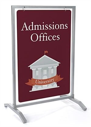 24 x 36 Swinger Sign w/ Ring Hooks, 2-Sided UV Printed Aluminum Composite - Silver
