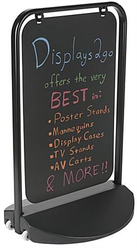 24 x 36 Write-On Outdoor Swinger Sign, 2 Panels, Water-fill Base - Black