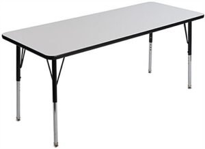 24” x 60” Table with 4 Adjustable Legs, Rectangular - Whiteboard