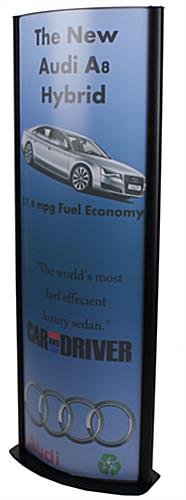 24 x 72 Poster Stand for Floor, Double Sided, Snap Open, Curved - Black