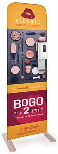 24 x 78.75 Banner Stand w/ 2-Sided Custom Graphic, Sanitizer Dispenser - Full Color