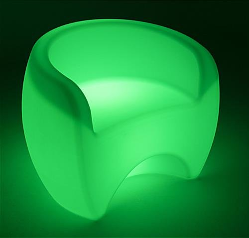 26.5" Chair w/ LED Lighting, U-Shaped 16 Color Options, Rechargeable Battery - White - Image 2