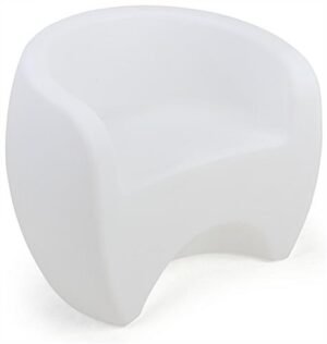 26.5" Chair w/ LED Lighting, U-Shaped 16 Color Options, Rechargeable Battery - White