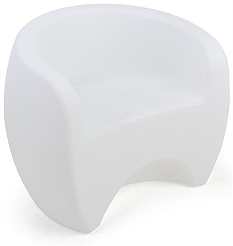 26.5" Chair w/ LED Lighting, U-Shaped 16 Color Options, Rechargeable Battery - White