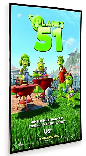 27 x 40 Poster Frame for Wall, Thin Cardboard Backer, Plastic Extrusion - Black