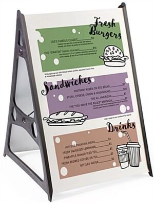 27.5" Outdoor Sidewalk Sign for Poster Boards, Adjustable, Double Sided - Black