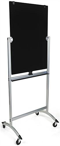 28 x 40 Write-On Board, Floor Stand w/Wheels, Wet/Dry Erase, Double Sided, Black/Gray