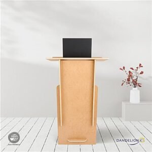 28 x 47.25 Portable Podium, Floor Standing, Collapsible Design - Natural