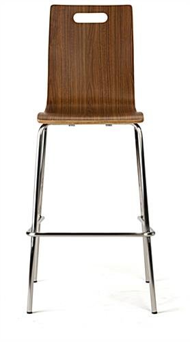 28.5” Bentwood Chair w/ Stainless Steel Legs, Set of 2 – Dark Finish - Image 3