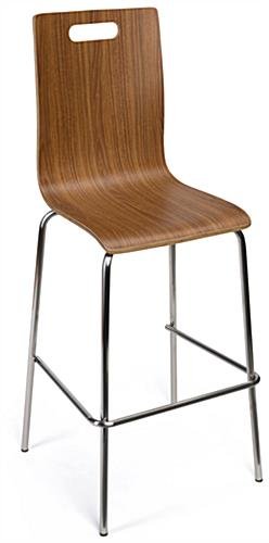 28.5” Bentwood Chair w/ Stainless Steel Legs, Set of 2 – Dark Finish - Image 4