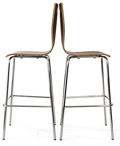 28.5” Bentwood Chair w/ Stainless Steel Legs, Set of 2 – Dark Finish - Image 5