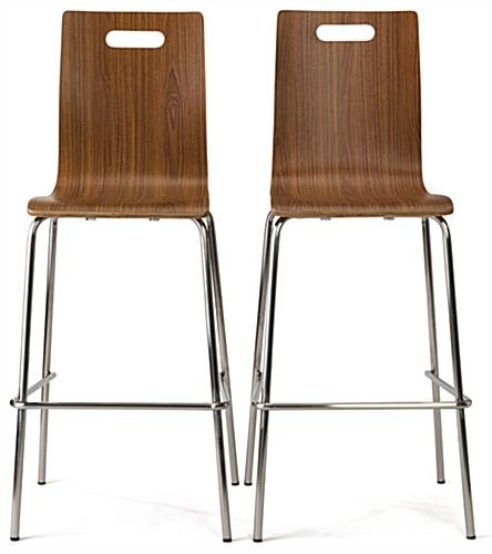 28.5” Bentwood Chair w/ Stainless Steel Legs, Set of 2 – Dark Finish - Image 6