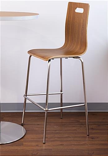 28.5” Bentwood Chair w/ Stainless Steel Legs, Set of 2 – Dark Finish - Image 7