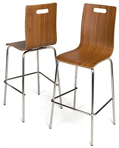 28.5” Bentwood Chair w/ Stainless Steel Legs, Set of 2 – Dark Finish
