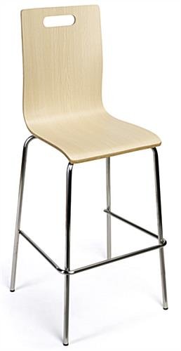 28.5” Bentwood Chair w/ Stainless Steel Legs, Set of 2 – Light Finish - Image 3
