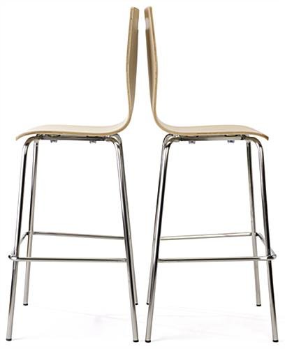 28.5” Bentwood Chair w/ Stainless Steel Legs, Set of 2 – Light Finish - Image 4