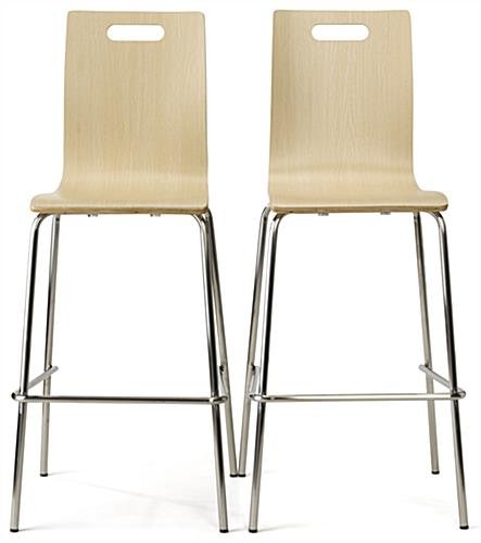 28.5” Bentwood Chair w/ Stainless Steel Legs, Set of 2 – Light Finish - Image 5