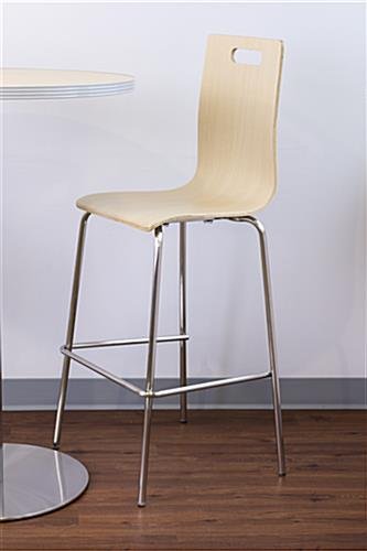 28.5” Bentwood Chair w/ Stainless Steel Legs, Set of 2 – Light Finish - Image 6