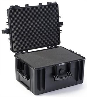 29 x 13.5 Shipping & Storage Hard Shell Case w/ Wheels & Handle, Foam Inserts - Black
