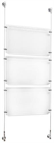 (3) 17 x 11 Sign Holders with Wall Mount Cable - Clear