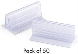 3" Desktop Sneeze Shield Stabilizing Clips, Peel and Stick, Pack of 50 - Clear