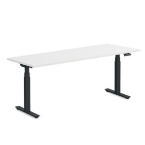 3-Stage, Deluxe Electric, Height Adjustable 24"D x 42"W Desk w/White Top - PLTHATFEET24 Included