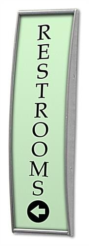 3 x 11.5 Curved Adhesive Wall Sign Holder, Snap-out Lens - Silver