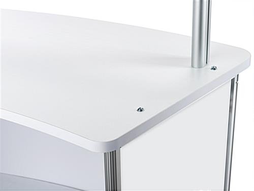 30"w Portable Counter w/ PET Sneeze Guard & Inner Shelf - White - Image 6