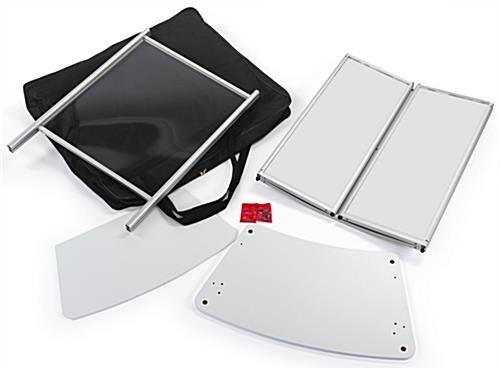 30"w Portable Counter w/ PET Sneeze Guard & Inner Shelf - White - Image 7