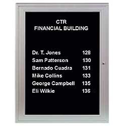 30 x 36 Enclosed Letter Board with 3/4" Letter Set, Wall Mount - Silver