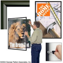 30 x 40 Poster Frame for Wall, Swing Door with Lock, Aluminum - Black