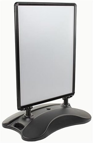 30 x 40 Sidewalk Sign for Posters, Double Sided, Water-fill Base with Springs - Black